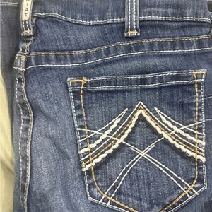 Ariat Women's Boot Cut Jeans - Blue with White Stitching